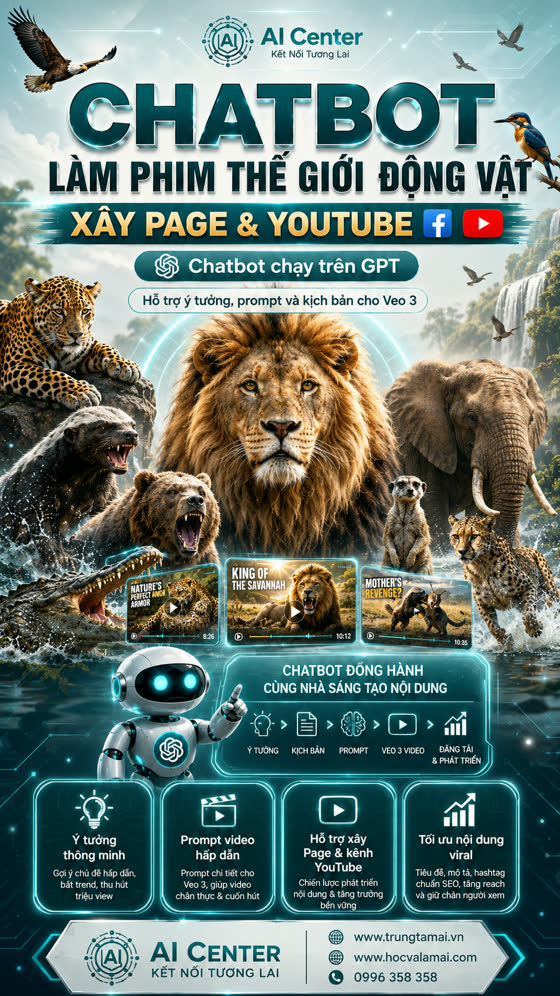 Ảnh giới thiệu Phim động vật xây page YouTube